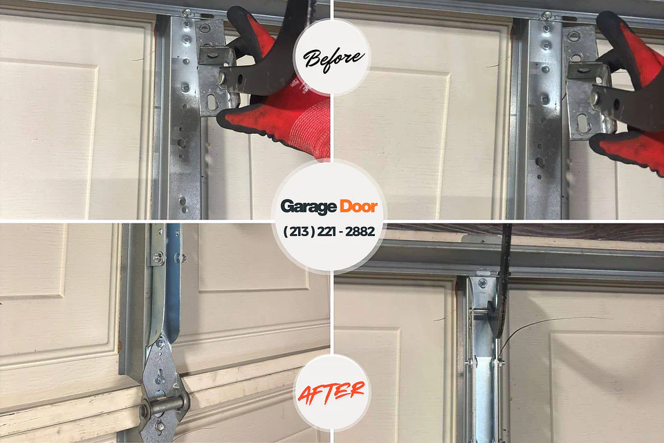 Before and after: garage door repair Lawrenceville, NJ